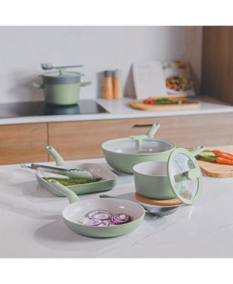 Balance Non-stick Ceramic 2Pc Frying Pan 9.5" and Nylon Turner 13.75", Recycled Aluminum