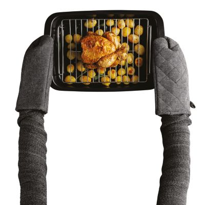 Graphite Non-stick Recycled Cast Aluminum Roaster with Removable Rack 16.5" X 11" X 2.75"