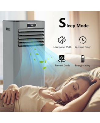 8000BTU 3-in-1 Portable Air Conditioner with Remote Control-Gray