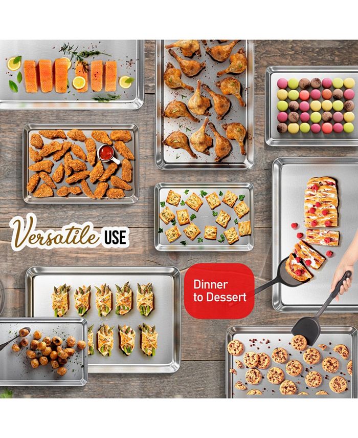 JoyTable Nonstick Aluminum Baking Sheet Set 4 Pack Large, Half