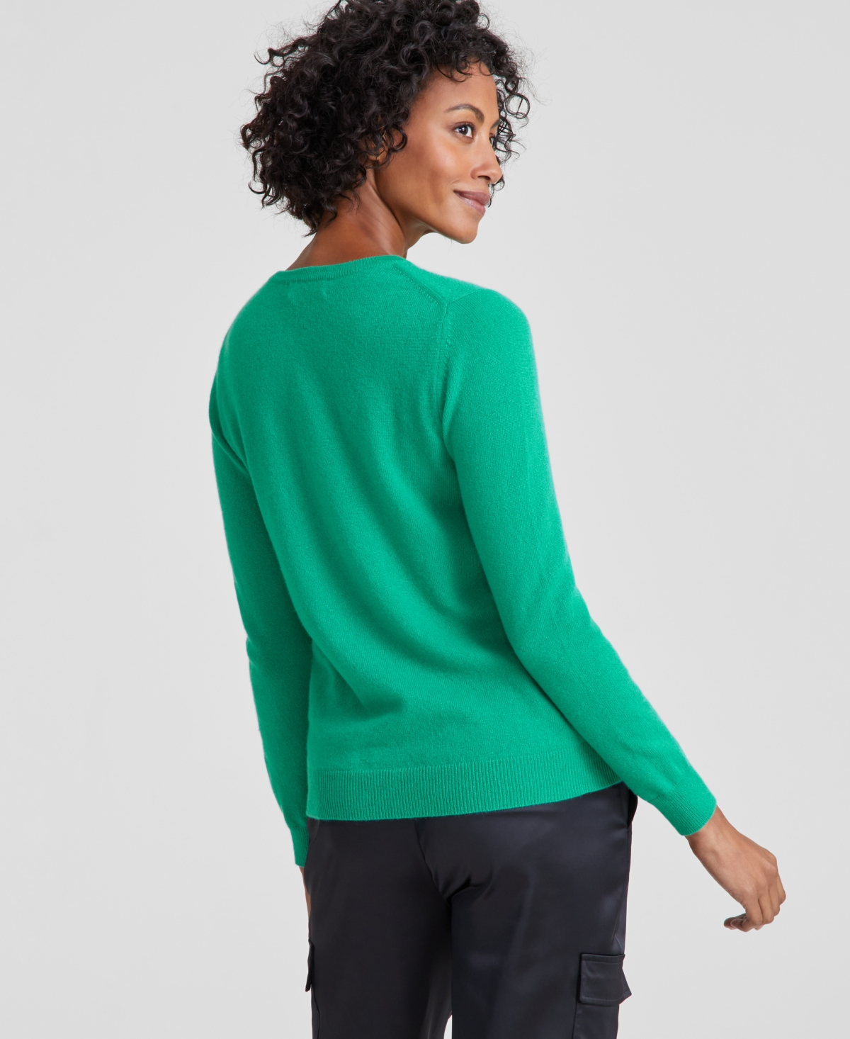 Charter Club 100% Cashmere Women's Petite Long-Sleeve Crewneck Sweater, Created for Macy's