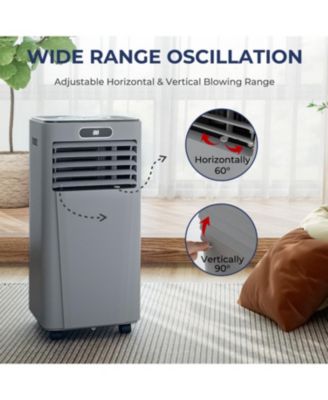 10000 BTU 4-in-1 Portable Air Conditioner with Dehumidifier and Fan Mode-Gray