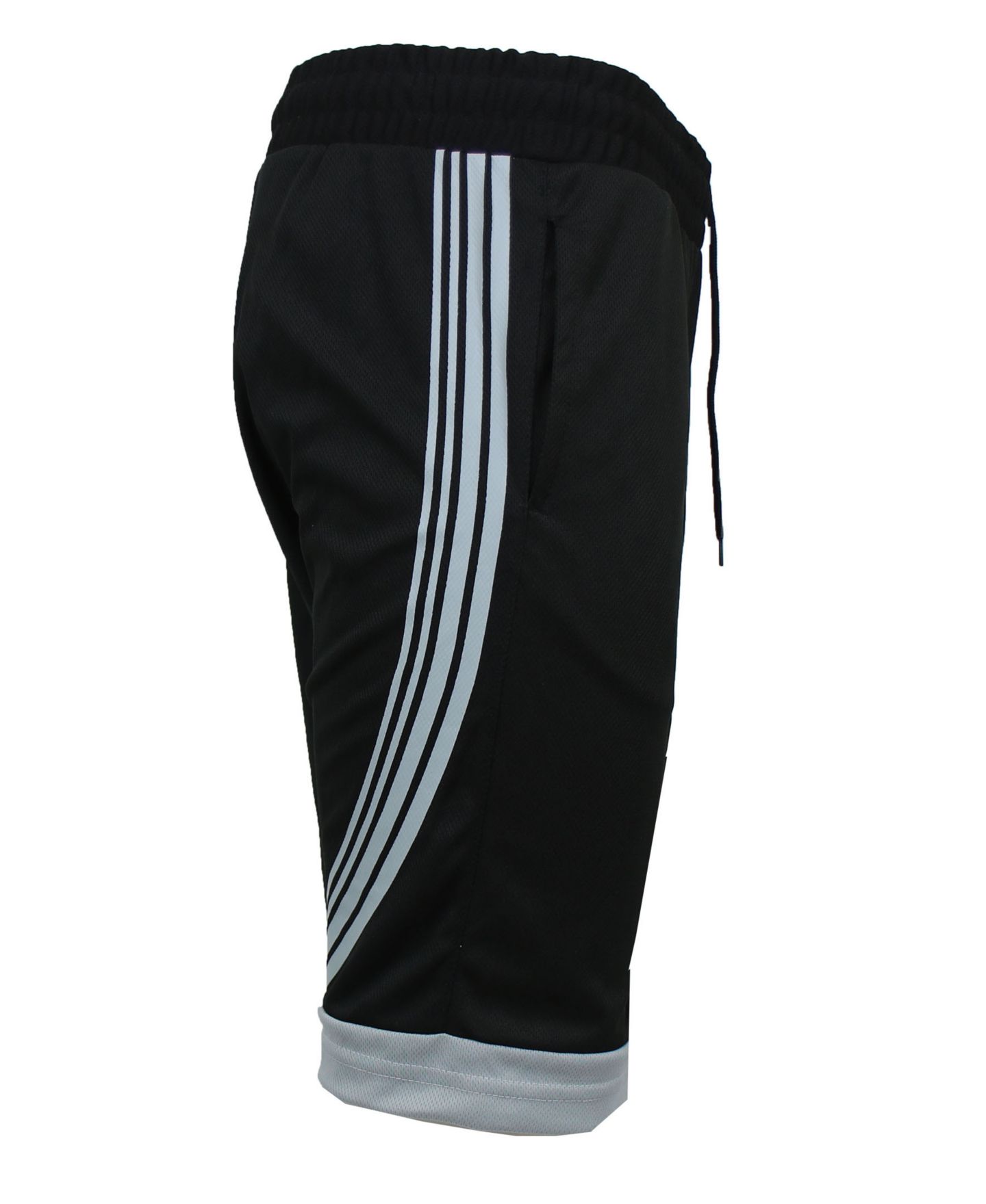 Мужские шорты Galaxy By Harvic Premium Active Moisture Wicking Workout Mesh Shorts With Trim, цвет: Чёрный / Серебряный — фото 2