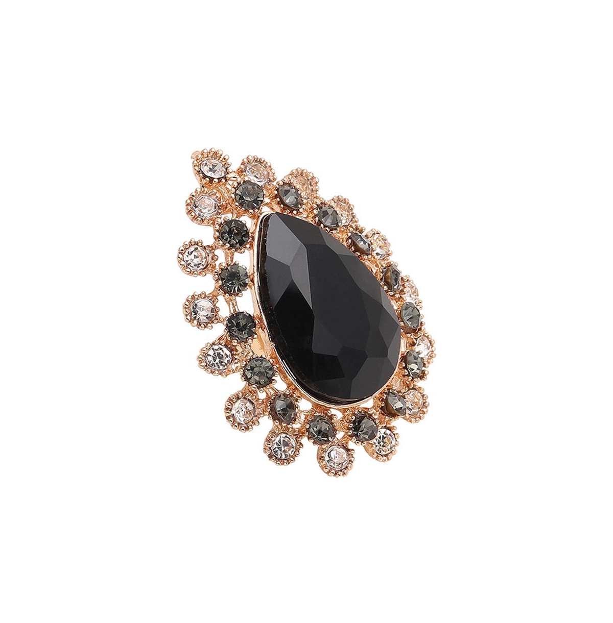 Women's Teardrop Cocktail Ring - Black