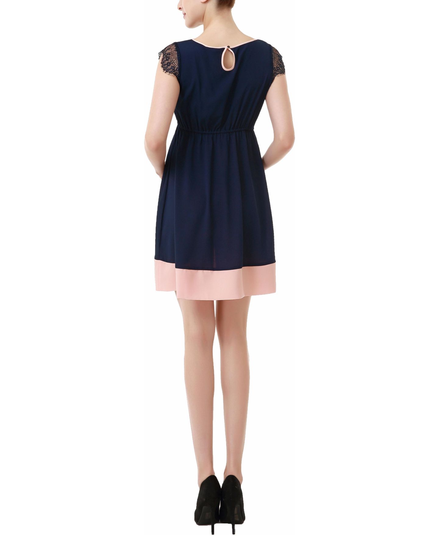 Женское платье kimi + kai Nell Lace Trimmed Colorblock, цвет: Тёмно-синий — фото 2