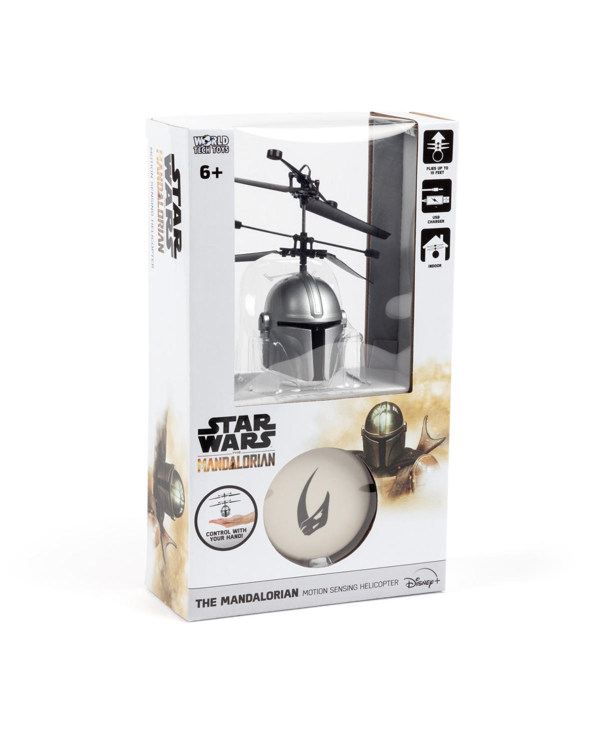 World Tech Toys Star Wars The Mandalorian Mando Helmet Sculpted Head Ufo Helicopter In Multi