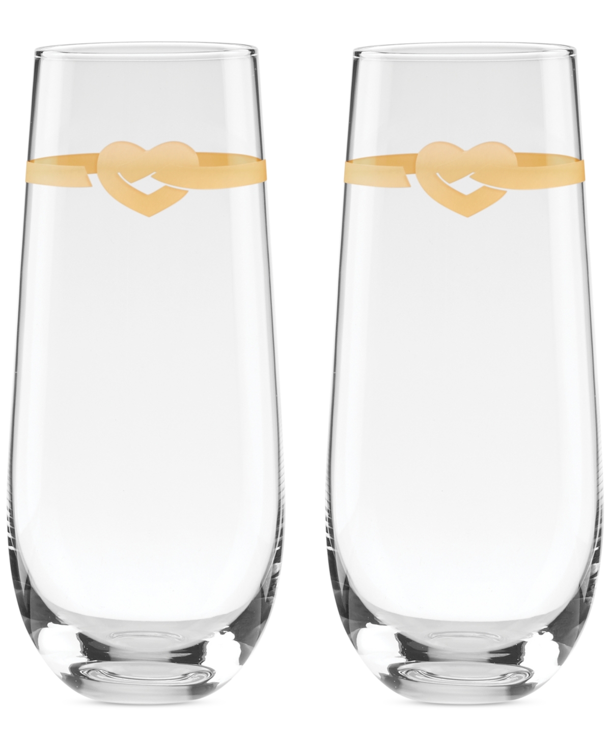 Kate Spade New York Loves Me Knot Stemless Flutes, Set Of 2 In Transparent