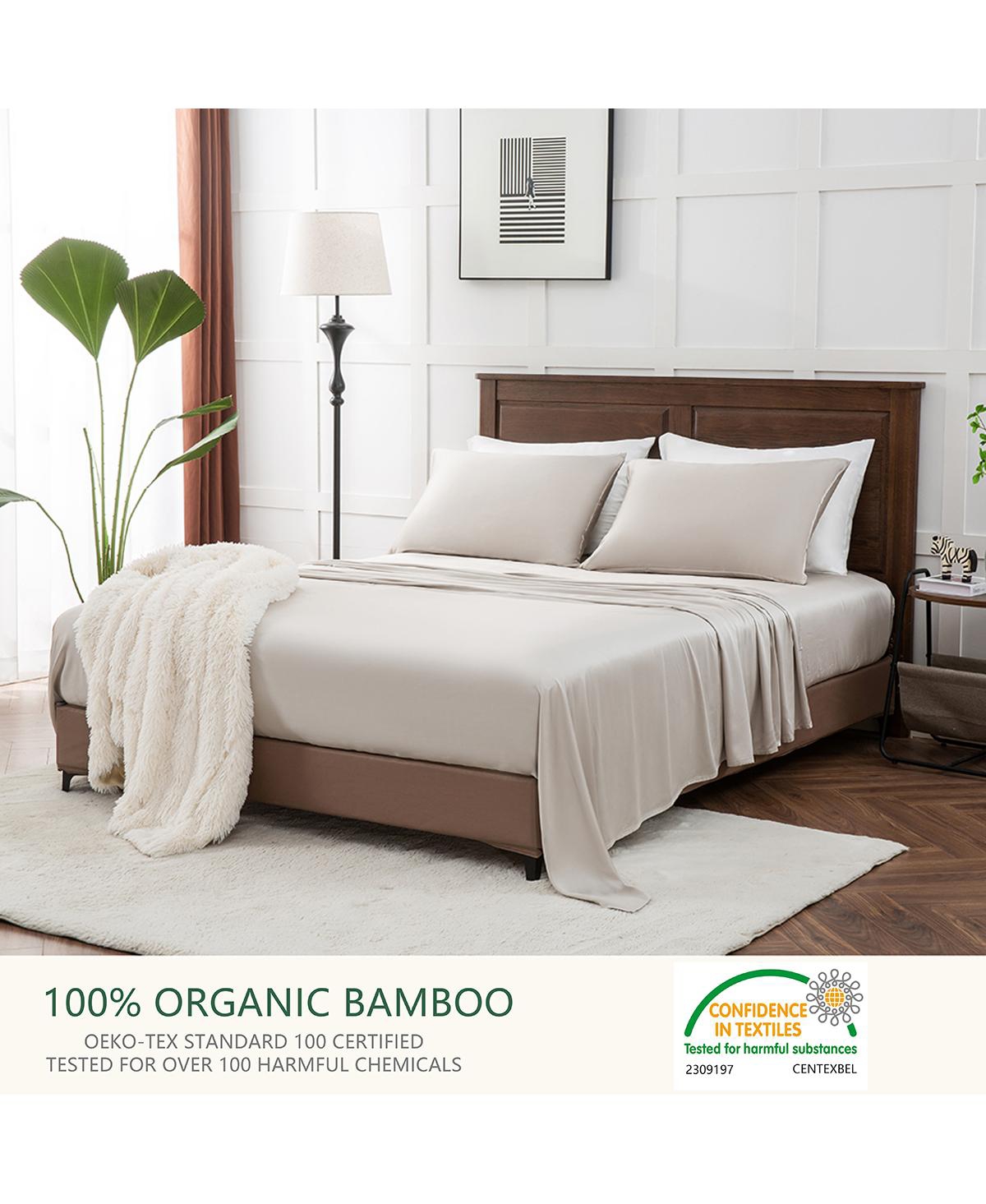 Fc Design 4pc Premium Bed Sheet Set - Rayon From Bamboo, Silky Soft, Deep-pocket