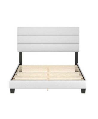 Piedmont Leatherette Upholstered Platform Bed Frame with Adjustable Headboard - No Box Spring Required