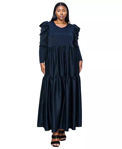 plus size isabel tiered maxi dress