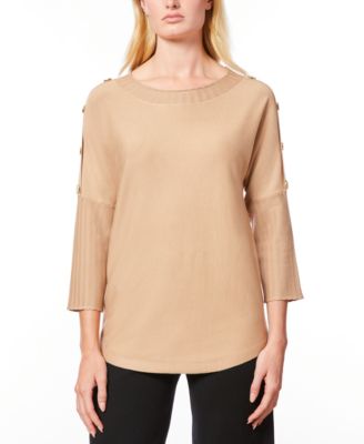 Melissa Paige - Women's Dolman-Sleeve Wavy-Ribbed Sweater
