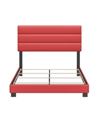 Napoli Leather Upholstered Platform Bed Frame with Tri-Panel Adjustable Headboard - Boyd Sleep