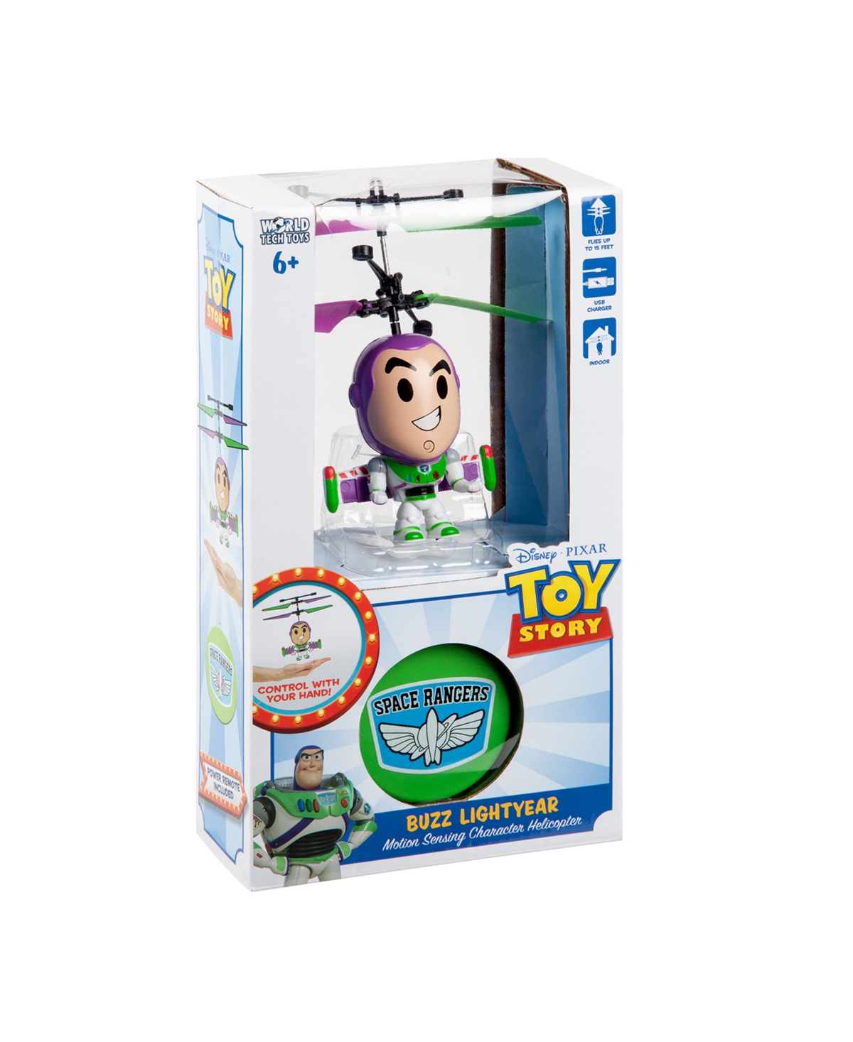 World Tech Toys Pixar Toy Story Buzz Lightyear 3.5 Inch Flying Character Helicopter In Multi