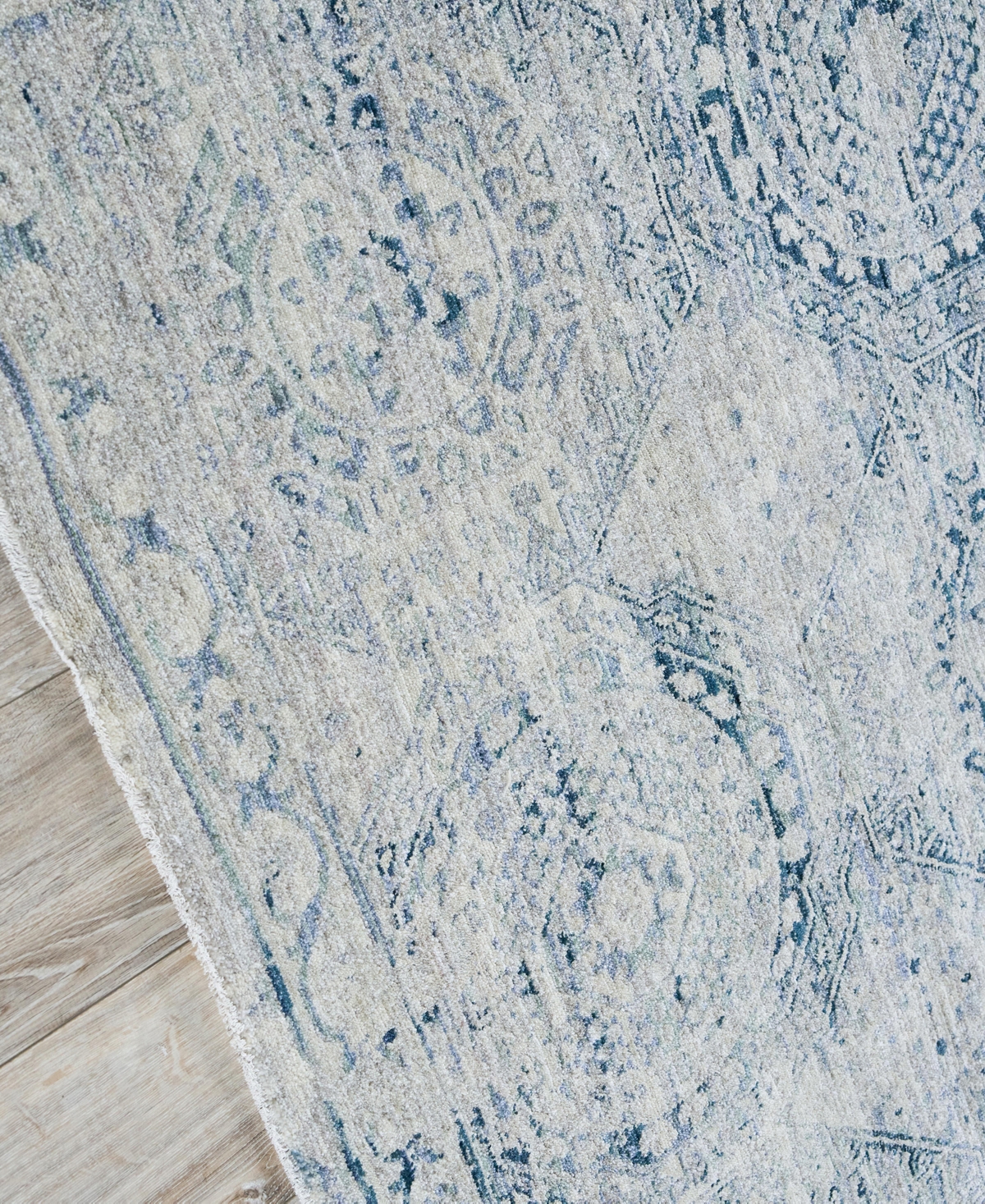 The Met X Exquisite Rugs Vintage Looms Vtl-74 6'x9' Area Rug In Mist,blue