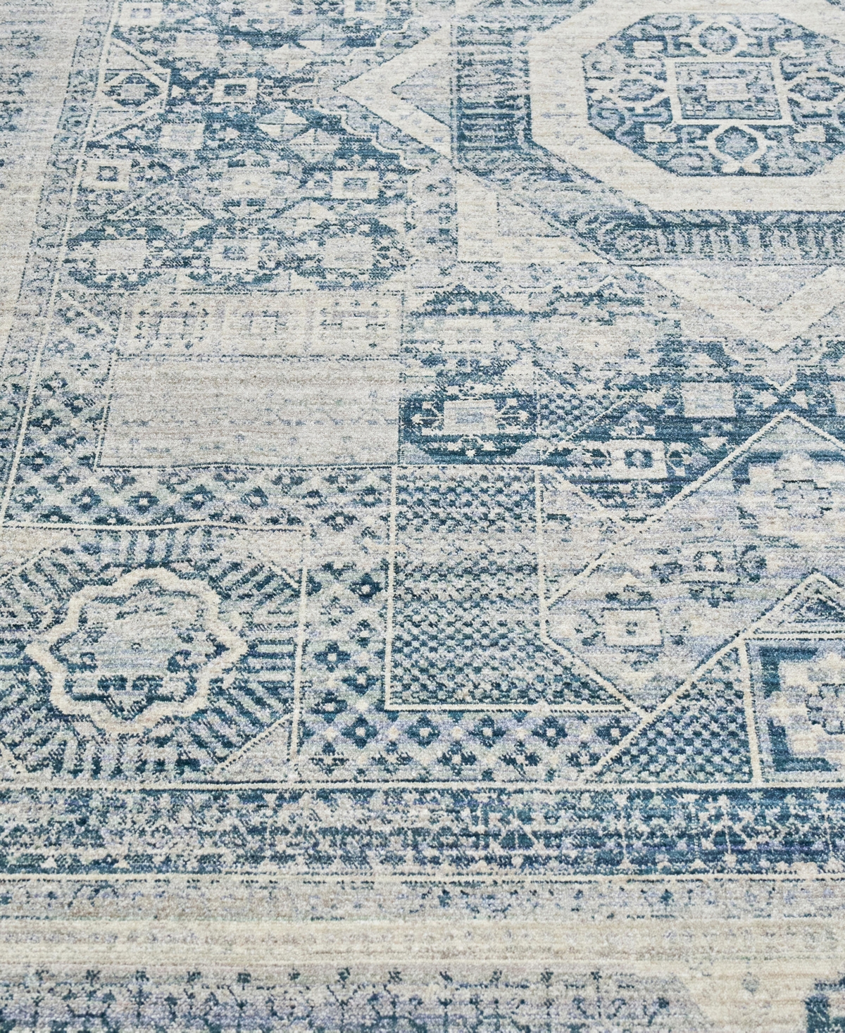 The Met X Exquisite Rugs Vintage Looms Vtl-70 4'x6' Area Rug In Mist,blue