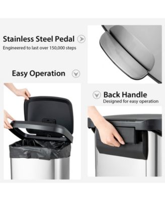 13.2 Gallon Step Trash Can with Soft Close Lid and Deodorizer Compartment