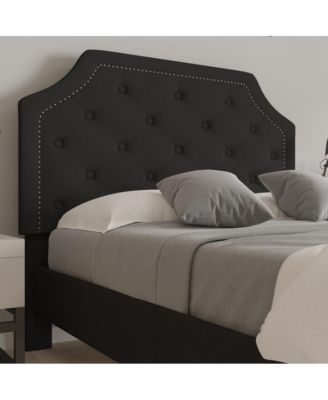 Provence Platform Bed With Slatted Support Contemporary Tufted Upholstery With Accent Nail Trim