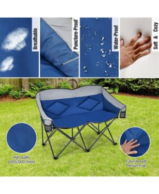 Folding Camping Chair with Bags and Padded Backrest