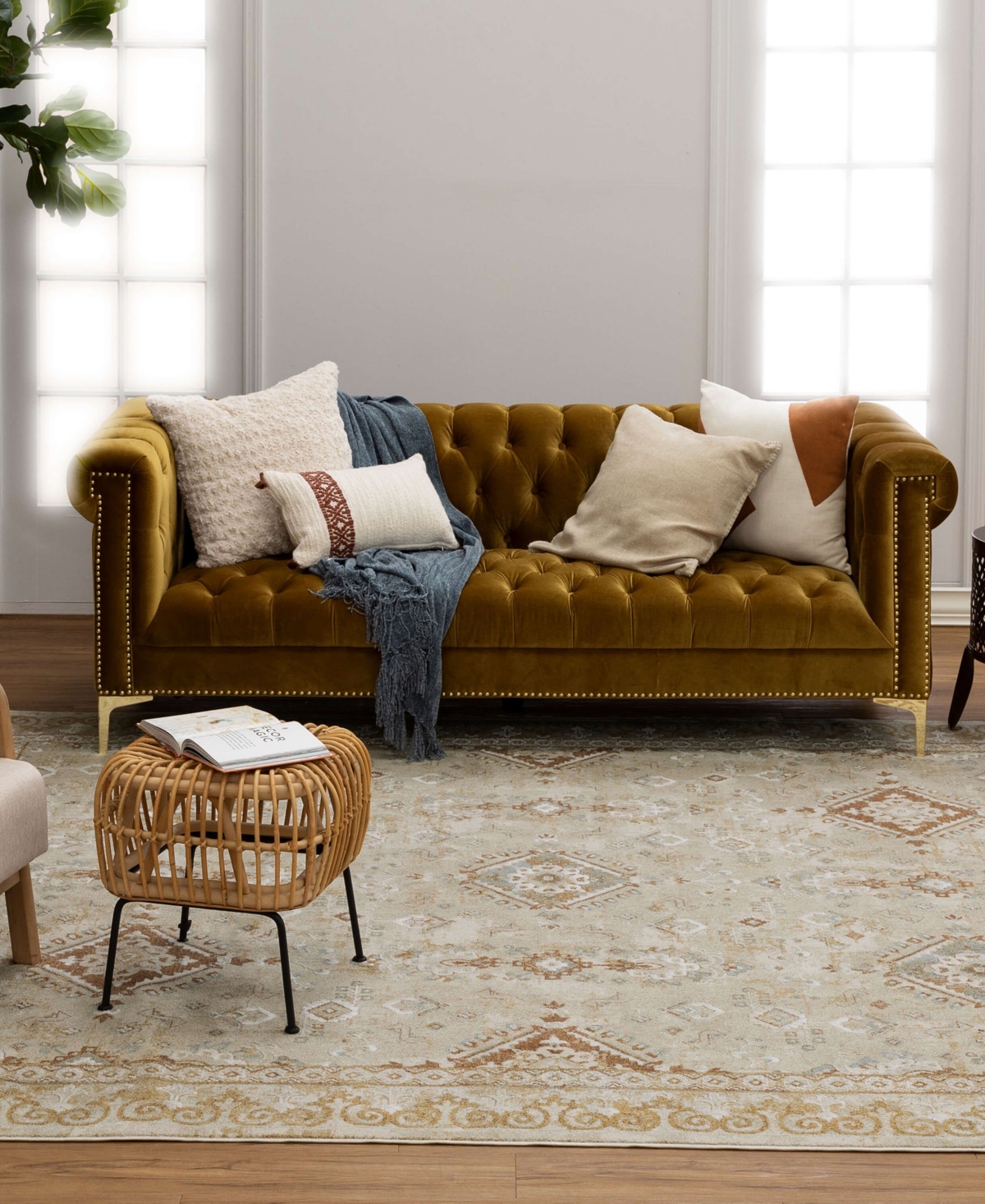 Karastan Windermere Ravenglass 6'6x9'10 Area Rug In Cream