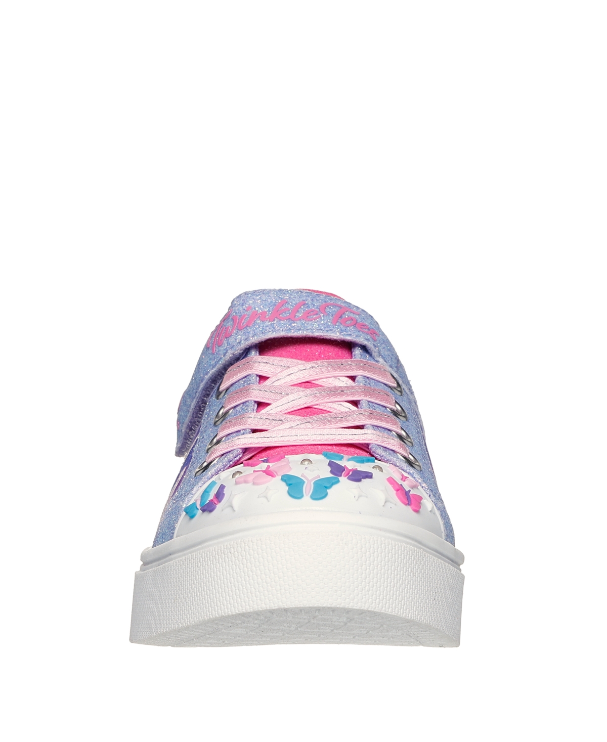 Skechers Twinkle Sparks Butterfly-embellished Light-up Woven Trainers In Lavendar Multi