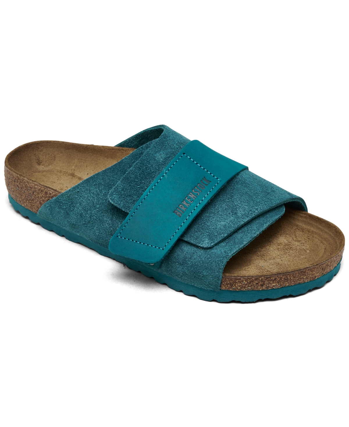 Men's Kyoto Suede Leather Slide Sandals from Finish Line - Deep Turquoise