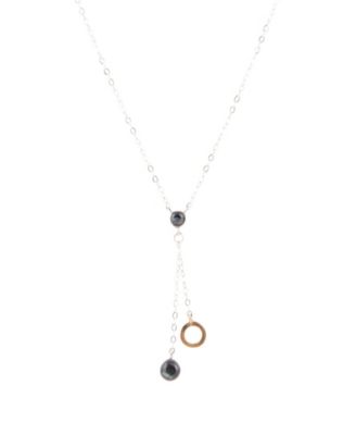 Circle Genuine Labradorite Drop Necklace
