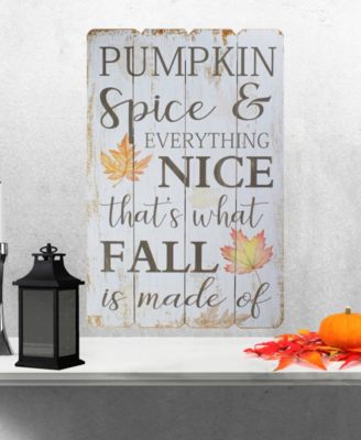 23.5" White-Washed Pumpkin Spice Everything Nice Fall Wooden Hanging Wall Sign