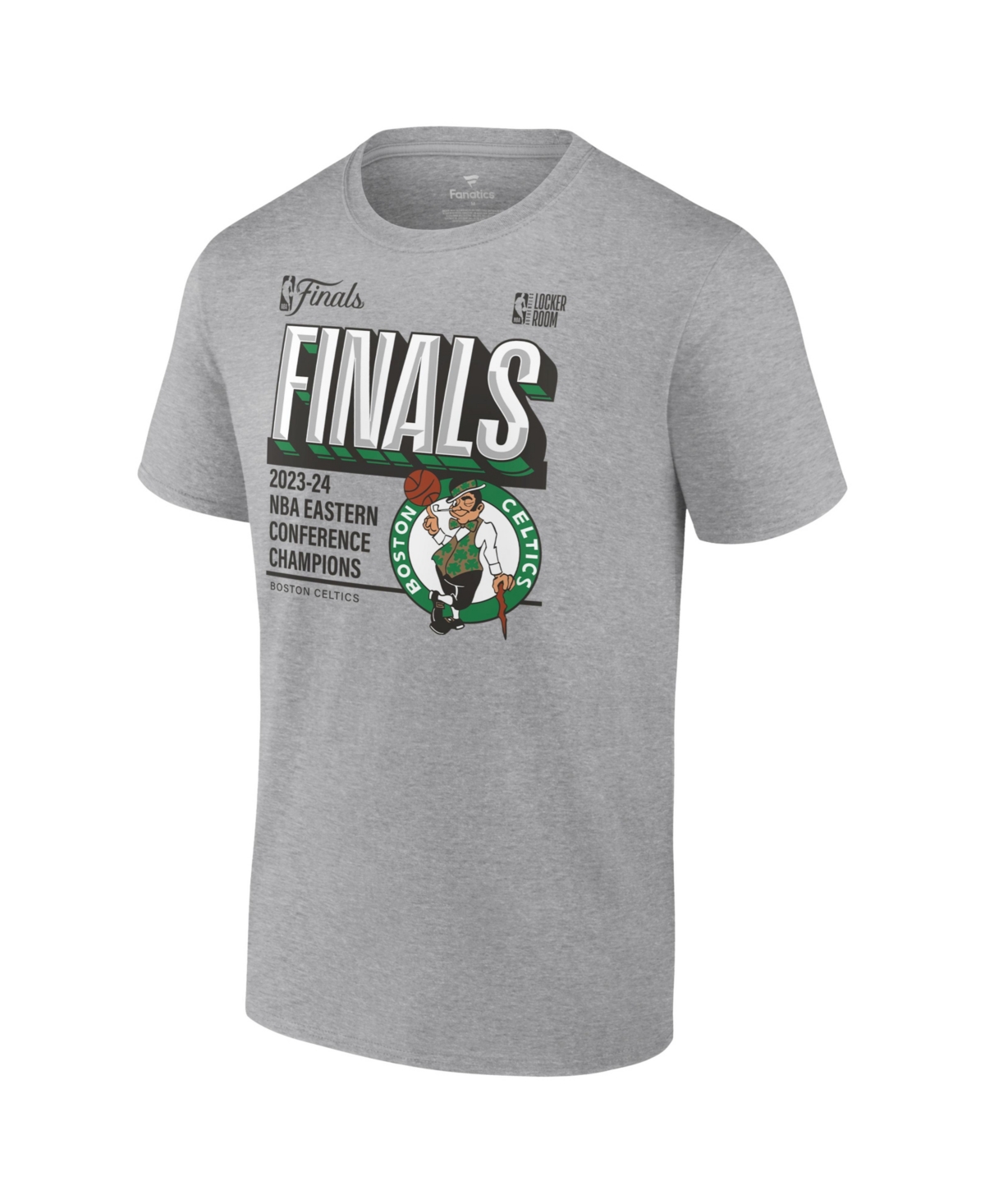 Fanatics Men'sBoston Celtics 2024 Eastern Conference Champions Locker Room T-Shirt - Steel
