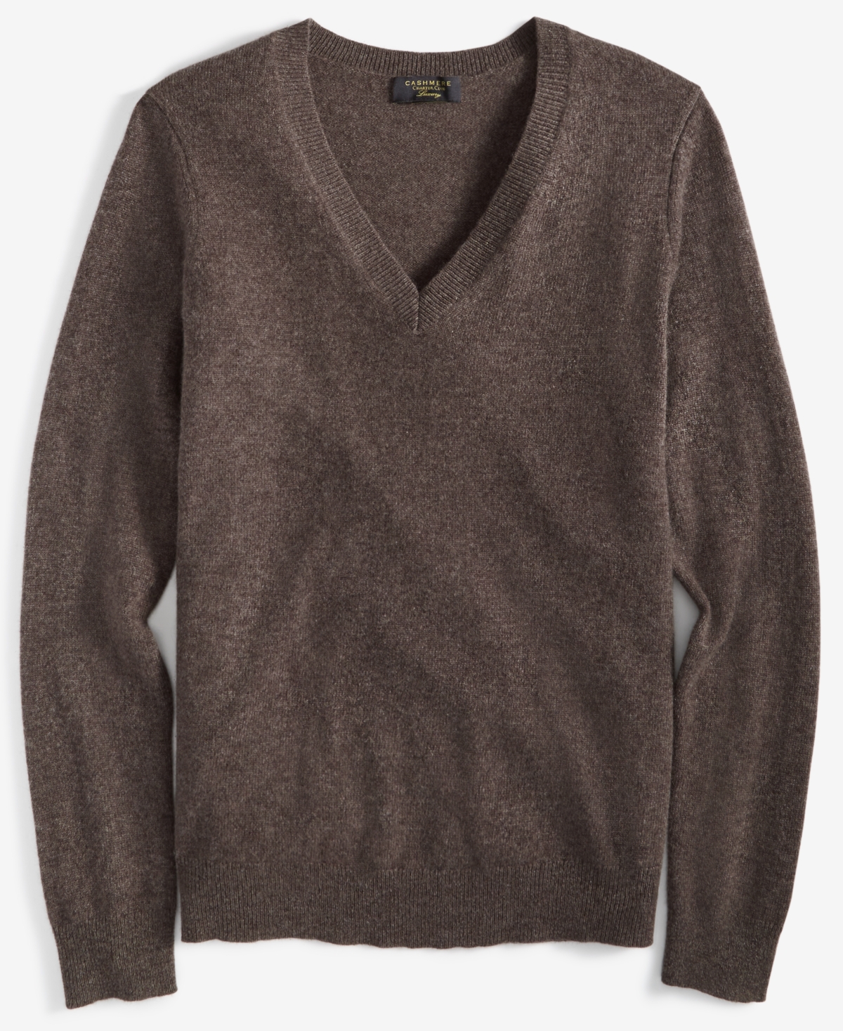 Charter Club 100% Cashmere Women's V-neck Long-sleeve Sweater, Created For Macy's In Frosted Mocha Heather