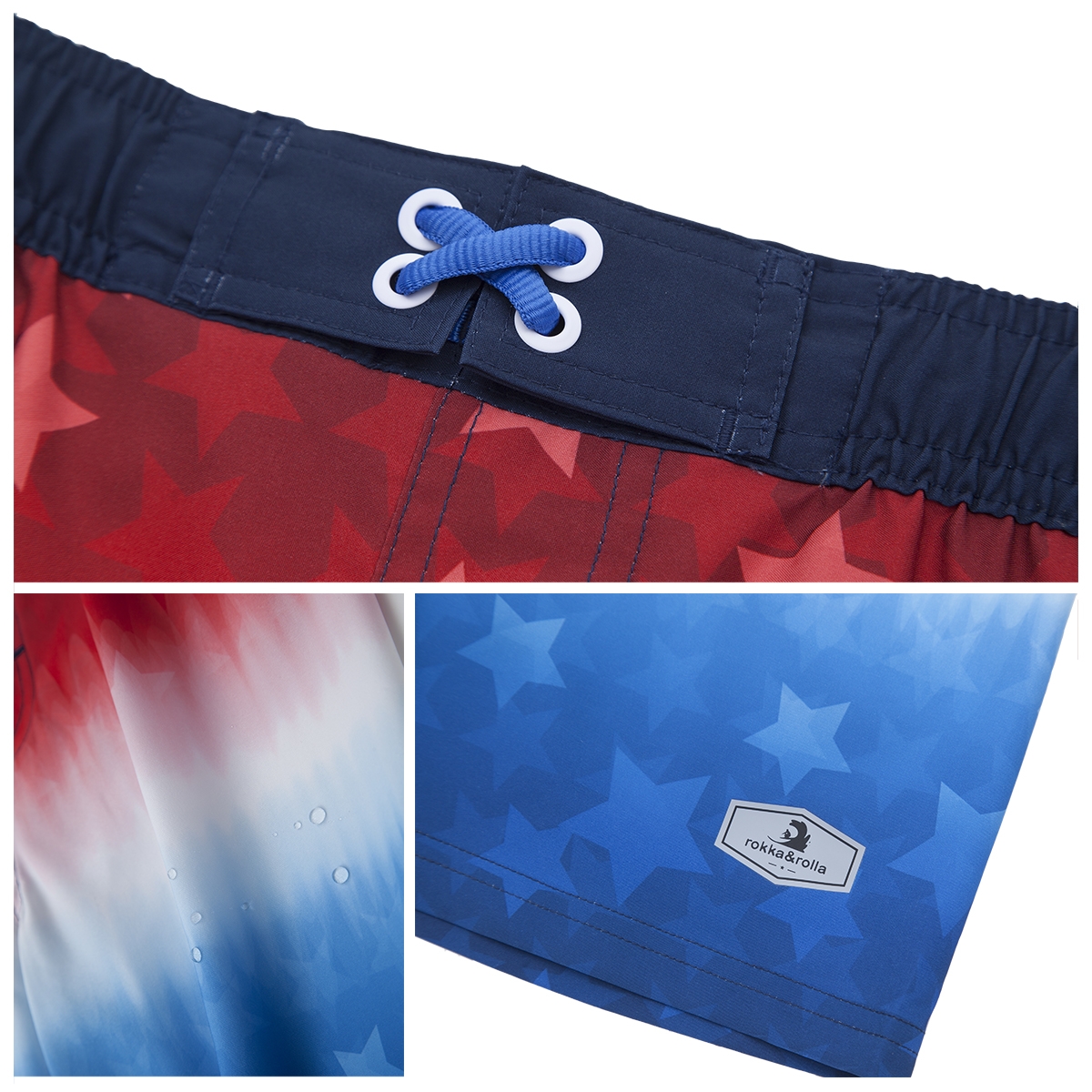 Rokka&Rolla Boys 4-Way Stretch Quick Dry Board Shorts Swim Trunks with Mesh Lining UPF50+