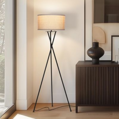 Jaxon 60" LED Contempoary Tripod Floor Lamp with Drum Shade