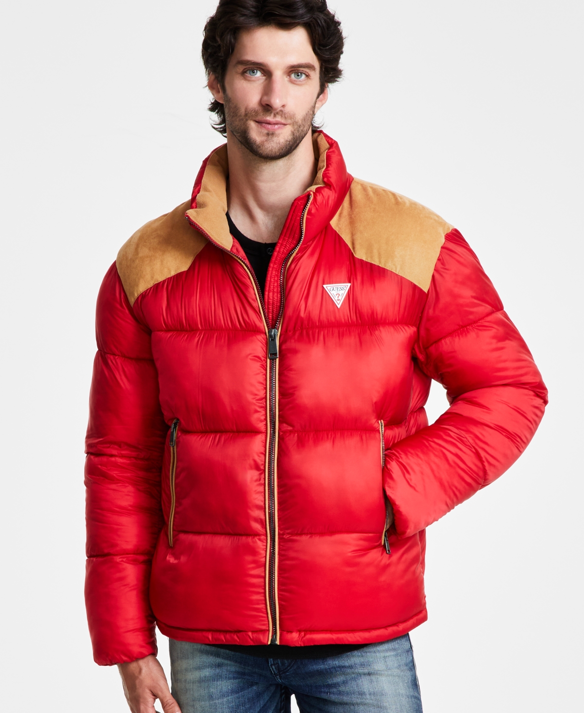 Red guess jacket best sale