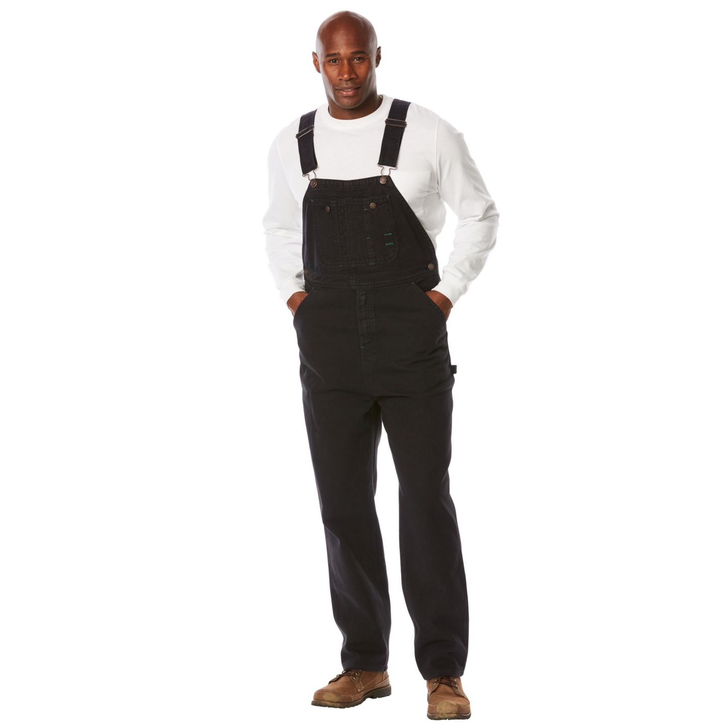Мужской комбинезон Boulder Creek by KingSize by KingSize Denim Overalls, цвет: Чёрный джинсовый — фото 1