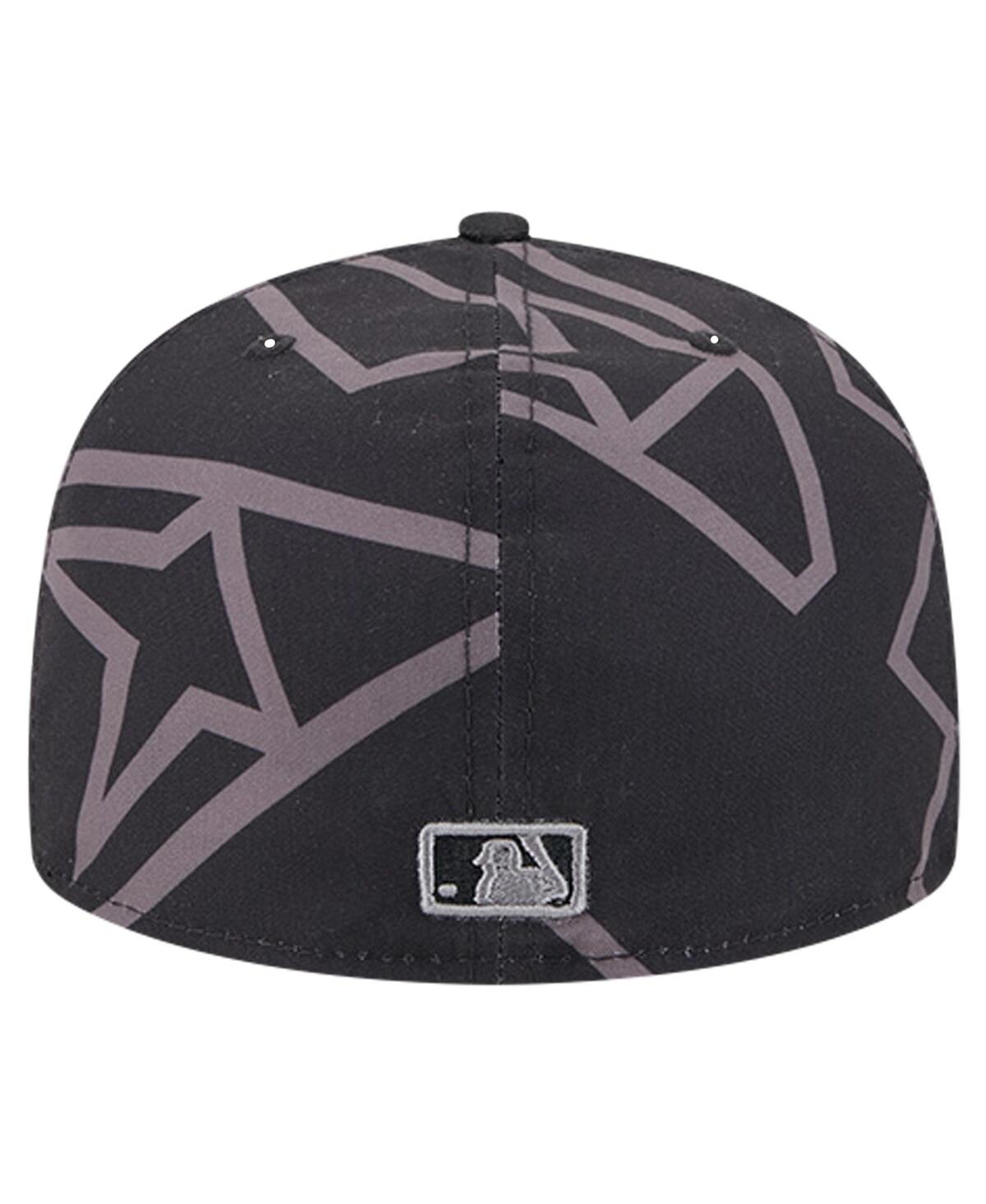 New Era Men's Black Arizona Diamondbacks Logo Fracture 59fifty Fitted Hat In Black,graphite