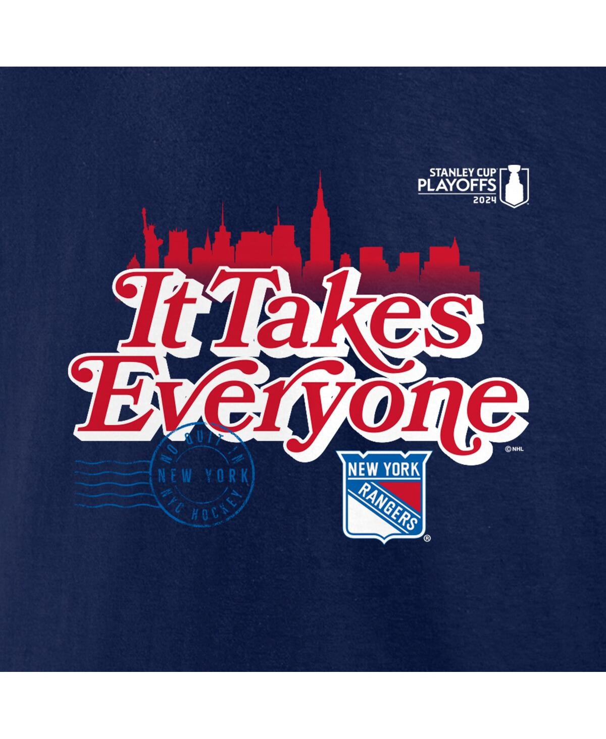 Fanatics Men's Navy New York Rangers 2024 Stanley Cup Playoffs Slogan T-shirt In Navy
