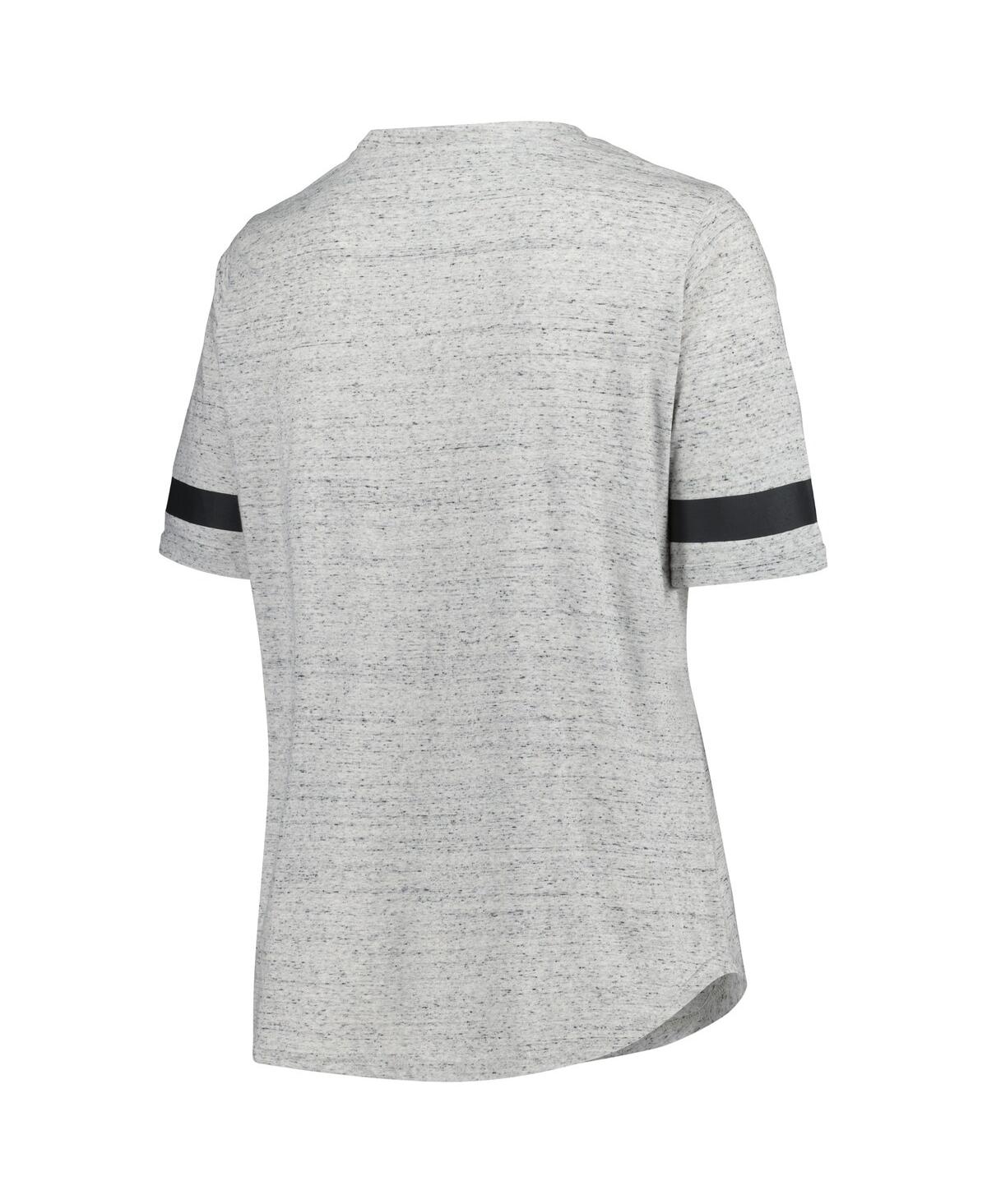 Fanatics Women's Heather Gray Boston Bruins Plus Size Lace-up T-shirt In Heather Gray,maroon