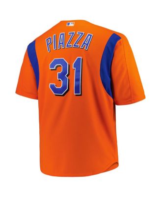 Mitchell Ness Men's Mike Piazza Orange New York Mets Big Tall Cooperstown Collection Mesh Batting Practice Jersey