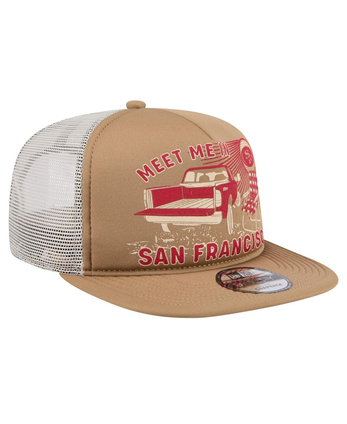 NEW ERA MEN'S TAN SAN FRANCISCO 49ERS MEET ME 9FIFTY SNAPBACK HAT 