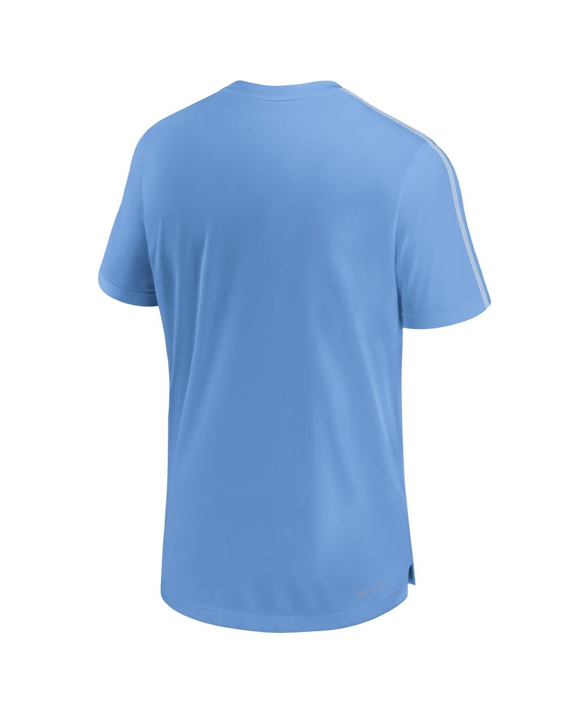 Shop Jordan Men's North Carolina Tar Heels 2024 Sideline Coach Performance Top In Light Blue,white
