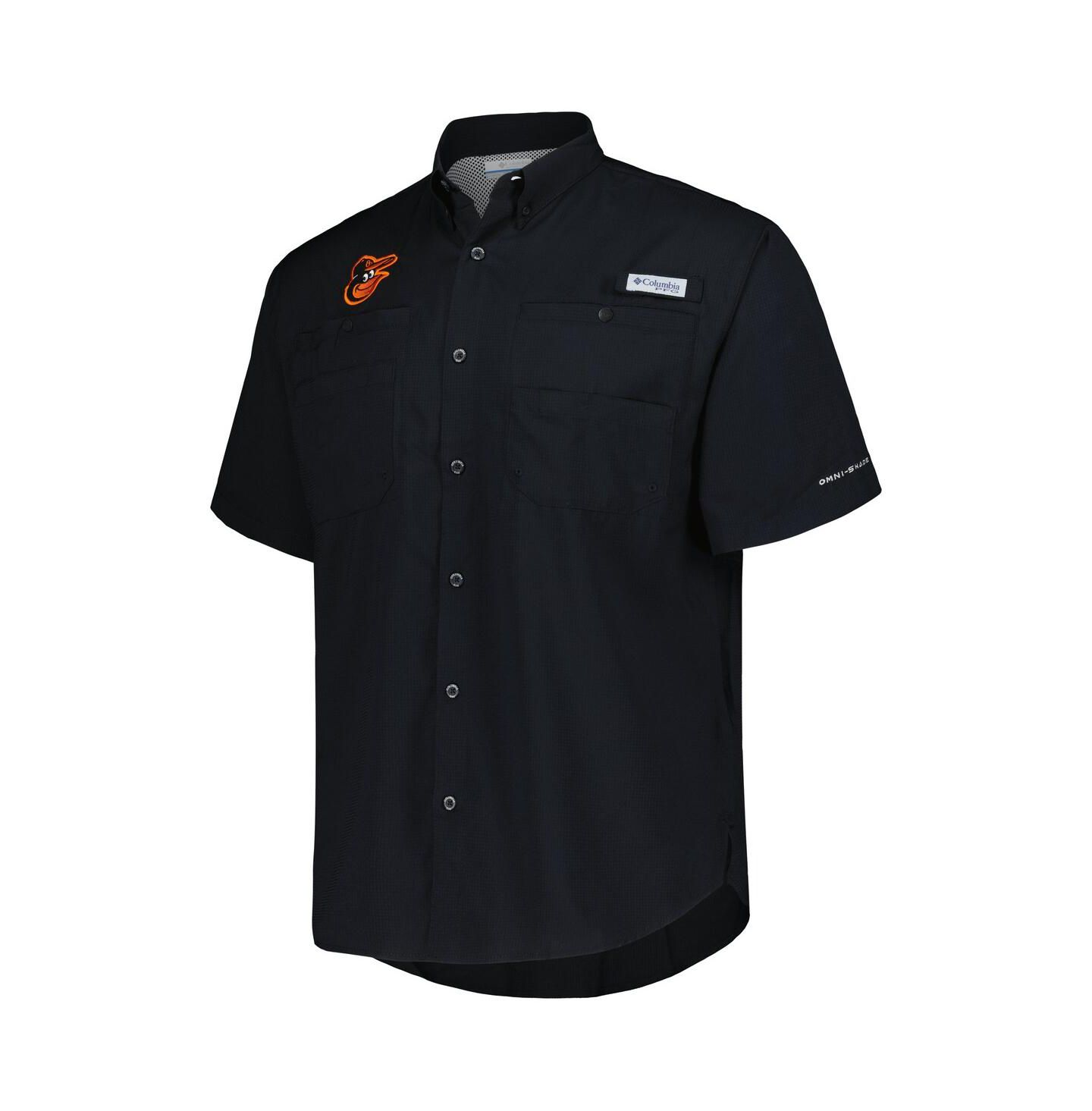 Мужская рубашка Columbia Black Baltimore Orioles Tamiami Omni-Shade Button-Down — фото 4