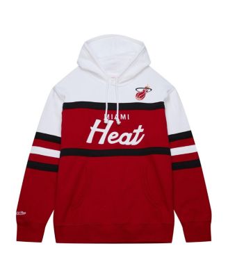 Men's Red/White Miami Heat Head Coach Pullover Hoodie