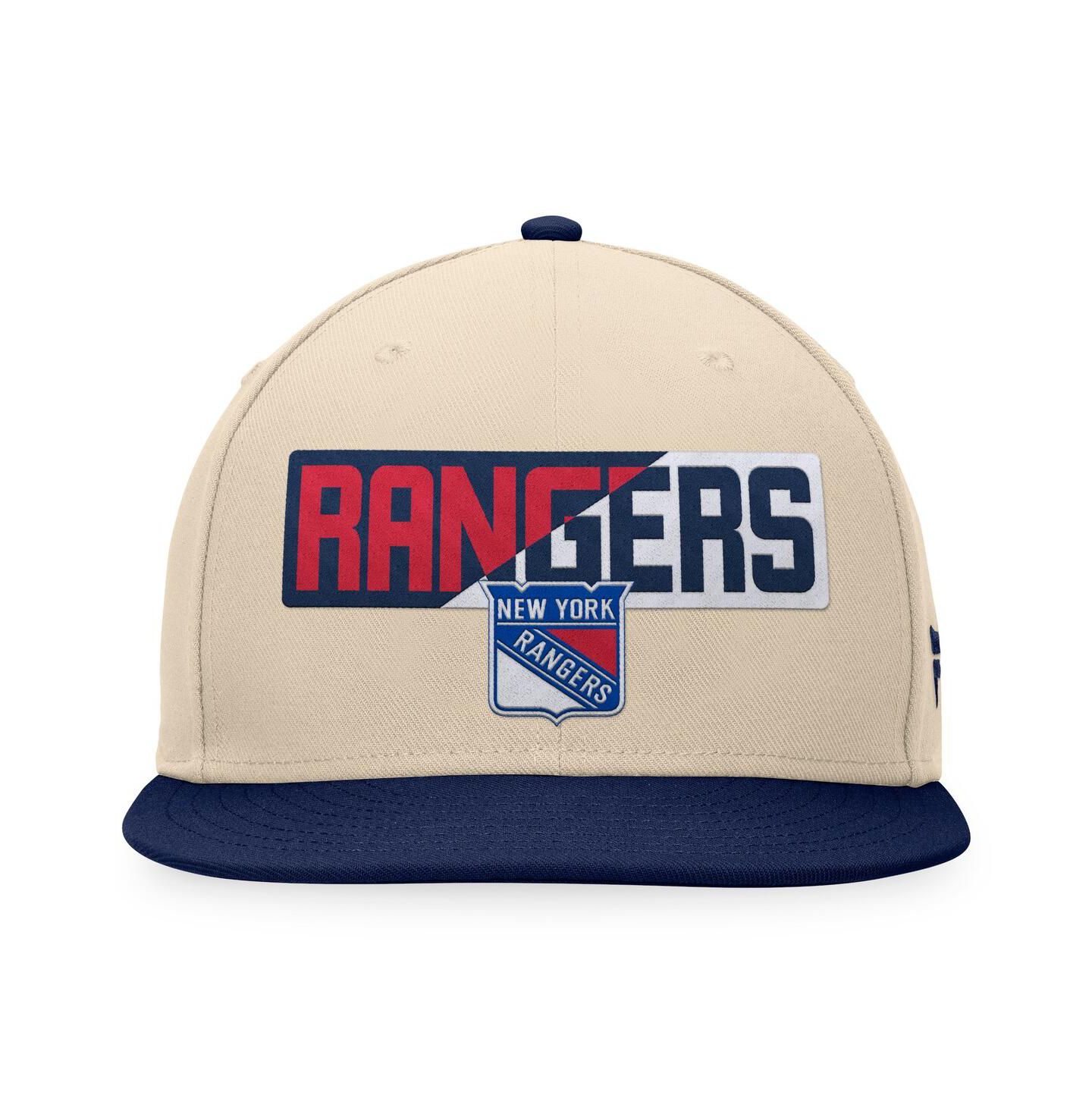 Мужская кепка Fanatics Cream/Navy New York Rangers Goalaso Snapback Hat — фото 4