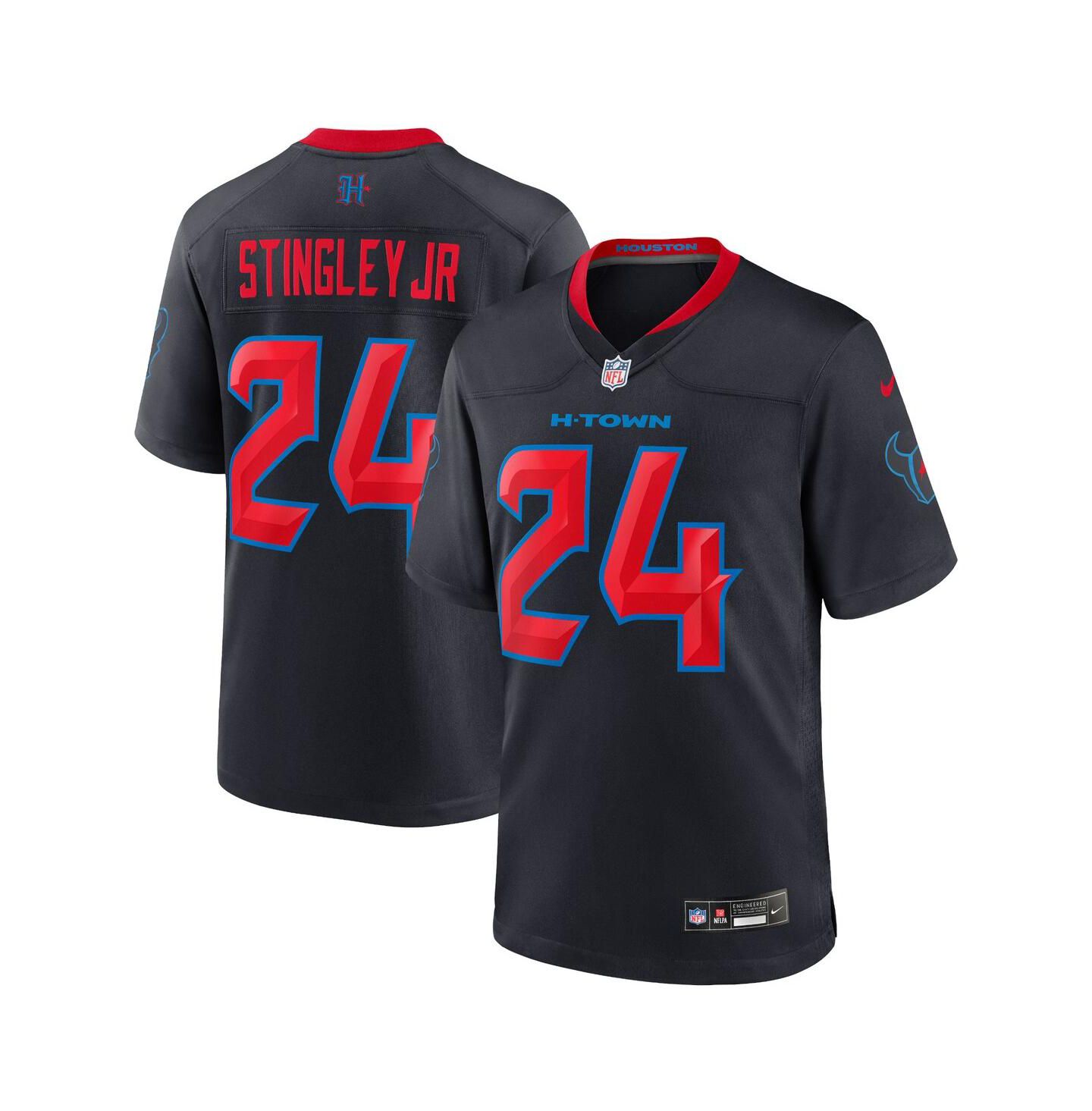 Мужской топ Nike Derek Stingley Jr. Navy Houston Texans 2nd Alternate Game Jersey — фото 1
