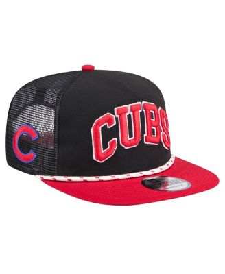 Men's Black Chicago Cubs Throwback Meshback Golfer Hat