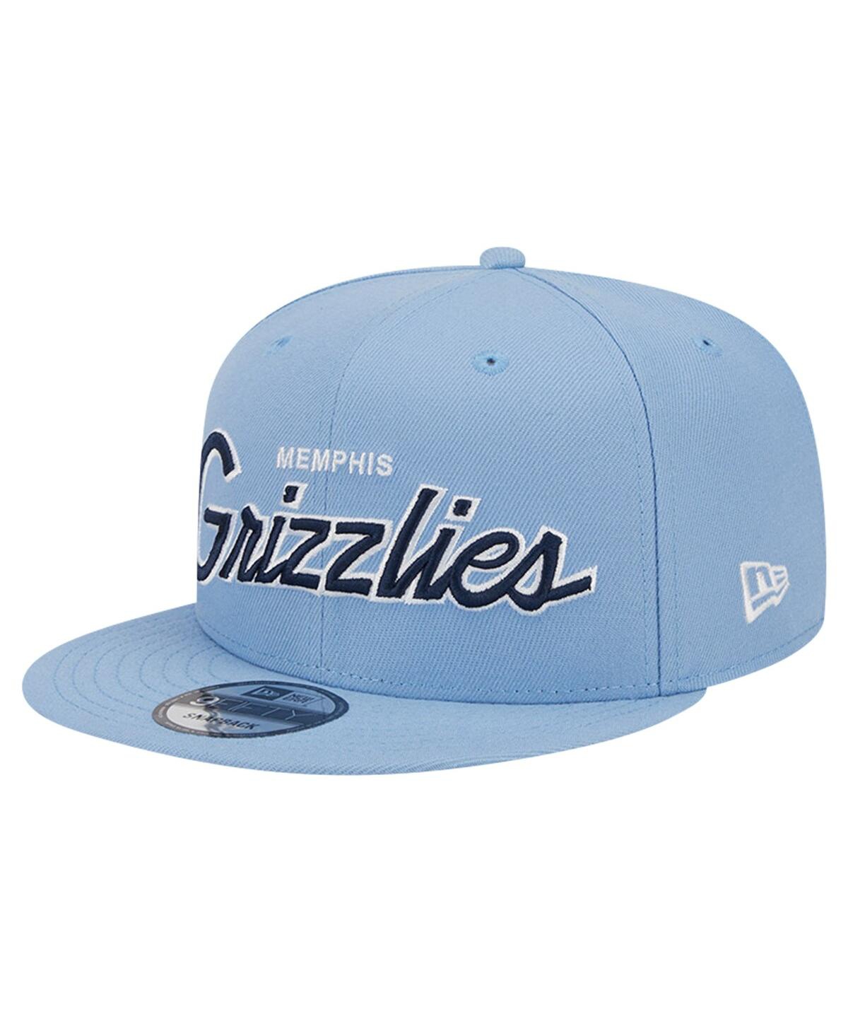 New Era Men'sMemphis Grizzlies Evergreen Script Side Patch 9FIFTY Snapback Hat - Light Blue