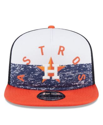 Men's White/Orange Houston Astros Team Foam Front A-Frame Trucker 9FIFTY Snapback Hat