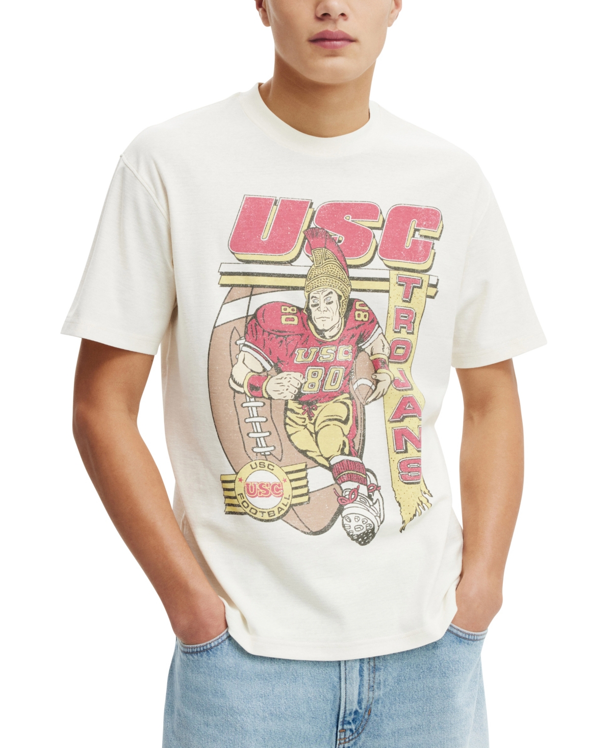 COTTON ON MEN'S LICENSE LOOSE FIT COLLEGE T-SHIRT 