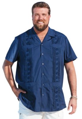 Men's Big & Tall Short-Sleeve Guayabera Shirt