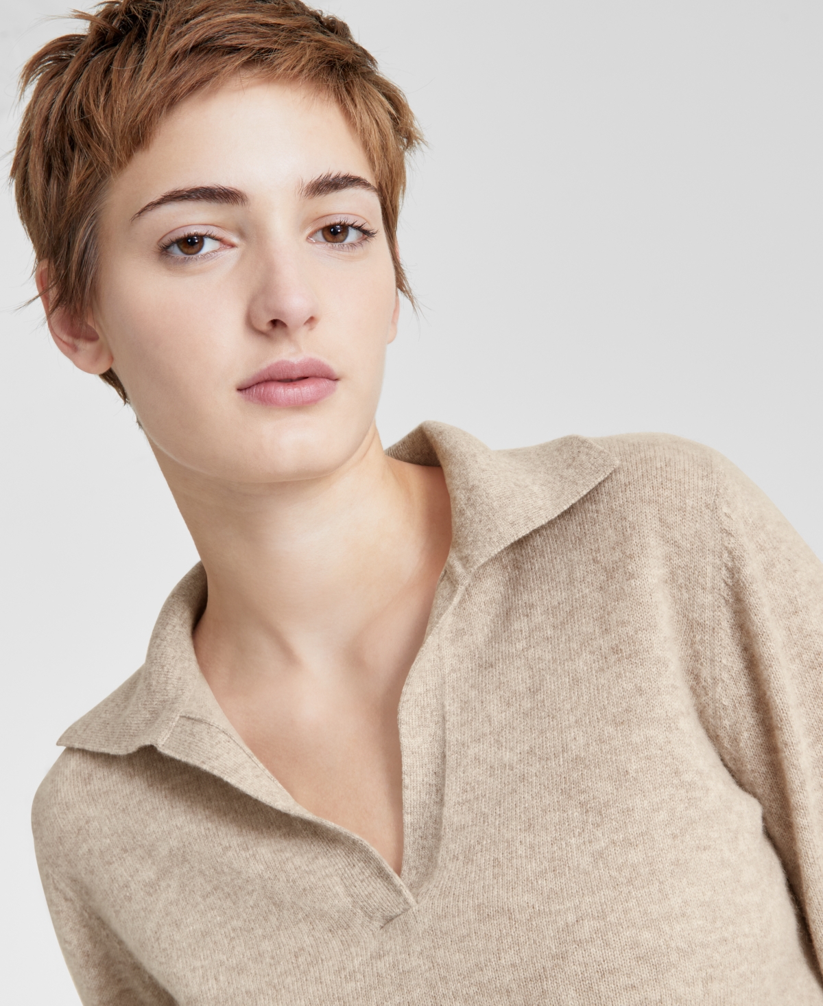 Charter Club Women's Collared Long-Sleeve 100% Cashmere Sweater, Created for Macy's