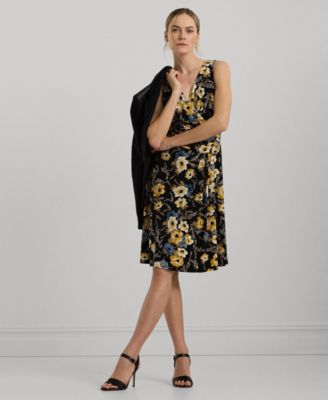 Lauren ralph lauren floral surplice jersey dress hotsell